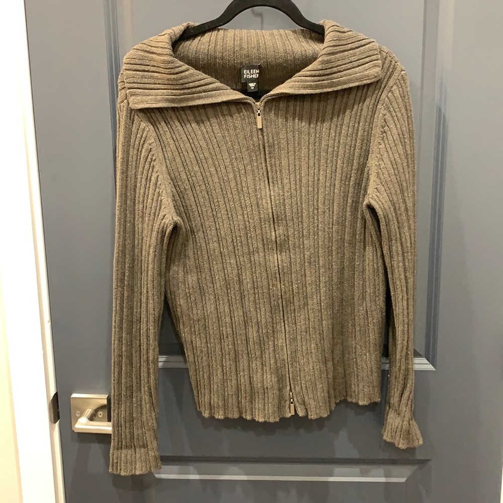 Eileen fisher zip up sweater
